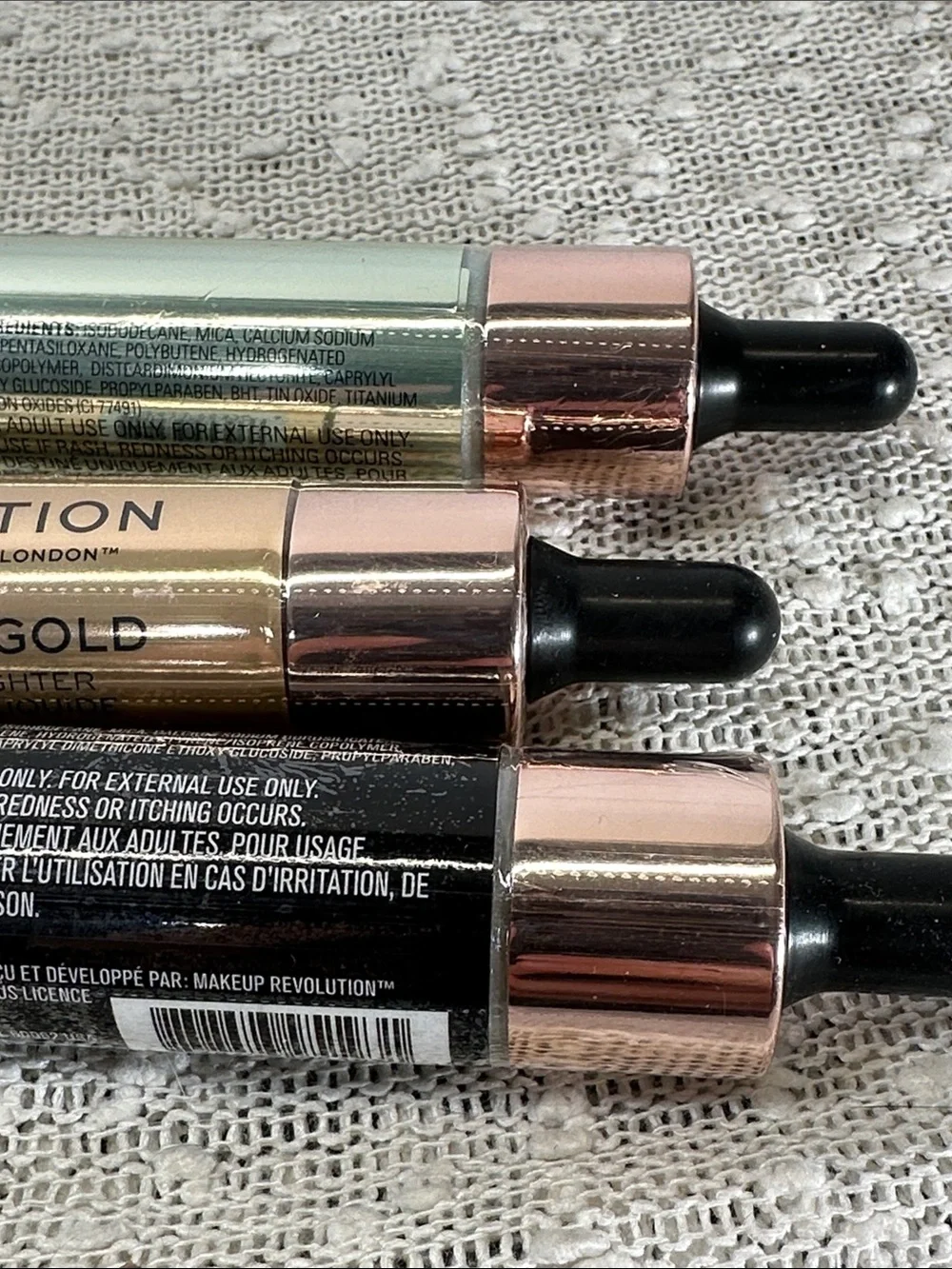 Makeup Revolution Liquid Highlighter Lot Euphoric Gold Mermaid's Scale Unicorn